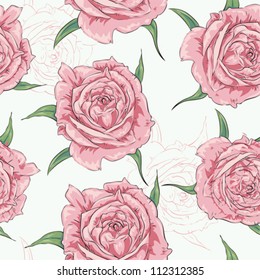 Seamless flower pattern in tender colours. Vector background - eps 10