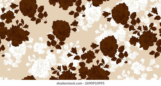 Seamless flower pattern. Textile print pattern