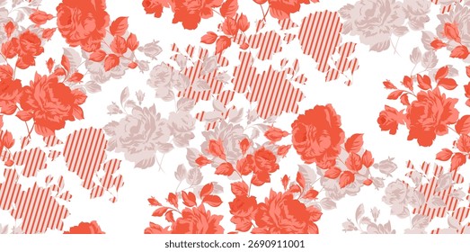 Seamless flower pattern. Textile print pattern