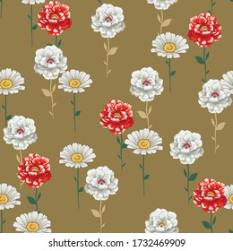 seamless flower pattern vector