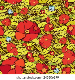  Seamless Flower pattern, vector