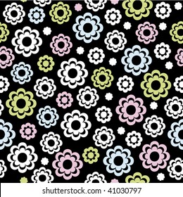 Seamless flower pattern in vector