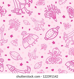 Seamless flower pattern, vector background