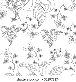 Seamless flower pattern vector background