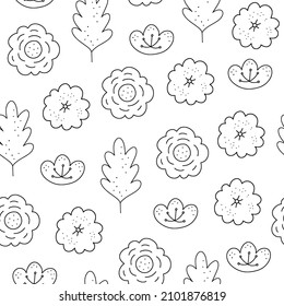 Patrón de flores sin foco. Fondo vectorial floral
