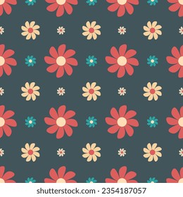 Seamless flower pattern vector floral shape doodle plant abstract texture background illustration for digital paper and print materials.