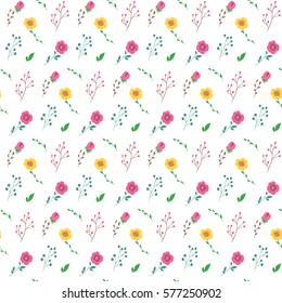 Seamless flower pattern. Vector floral background.