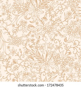 Seamless Flower Pattern, Vector Illustration