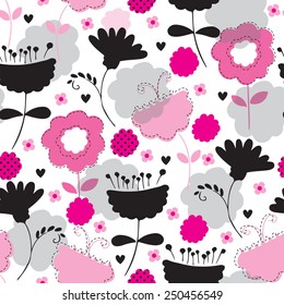 seamless flower pattern vector illustration