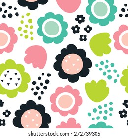 seamless flower pattern vector illustration
