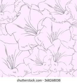 Seamless flower pattern. Vector illustration.