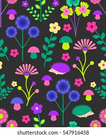Seamless flower pattern. Vector illustration