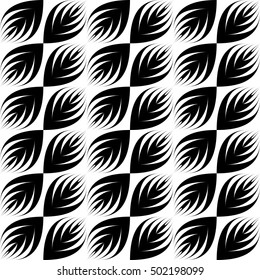 Seamless Flower Pattern. Vector Monochrome Texture