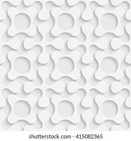 Seamless Flower Pattern. Vector Soft Background. Regular White Texture