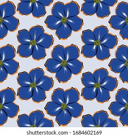 Seamless flower pattern. Watercolor floral pattern, tileable for wallpaper, card or fabric. Simple vector repeating texture. Modern swatch.