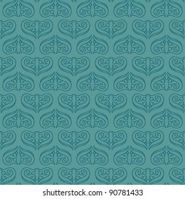 Seamless Flower Pattern-Hand drawn seamless elegant pattern. Easy to Edit!