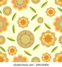 Seamless flower and petals background pattern in vector