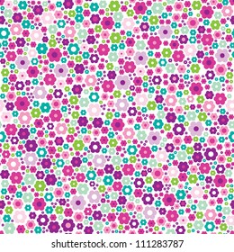 Seamless flower pink purple retro background pattern in vector