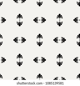Seamless flower polka pattern. Endless ornate ornament