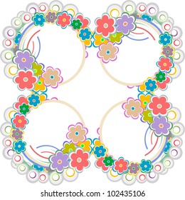 Seamless flower retro background pattern in vector