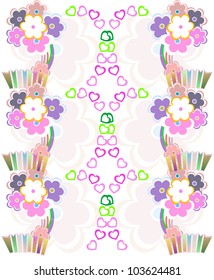 Seamless flower retro background pattern in vector