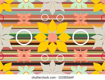 Seamless flower retro background pattern