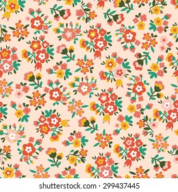 Seamless flower retro background pattern in vector