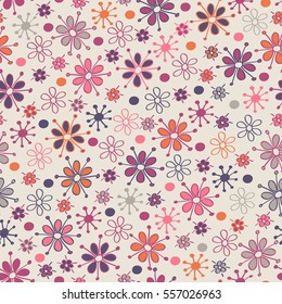 Patrón de fondo retro de flores sin fisuras en Vector