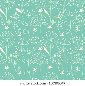 Seamless flower silhouette pattern