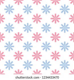 Seamless Flower Or Snowflakes Pattern Background for Celebration. Christmas and New year. Vector Illustration