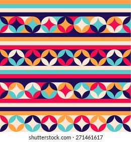 Seamless flower striped pattern background