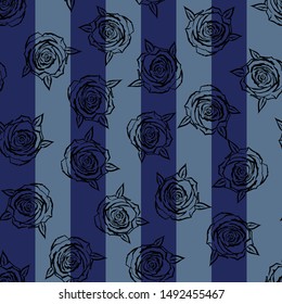 seamless flower with stripes pattern 