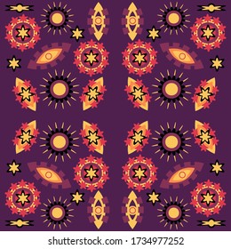 seamless flower style pattern with leaves