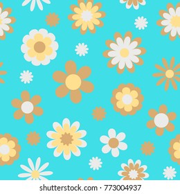 Seamless flower texture for babies, raster version. Sweet pattern in candy colors. Ideal for fabric, wallpaper in the nursery, the coating surface, decoration of children's products, greeting cards