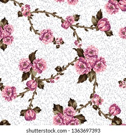 seamless  flower with texture pattern
