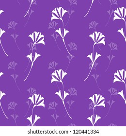 seamless flower texture, white flowers on purple background