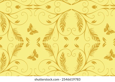 Seamless flower vector design pattern.