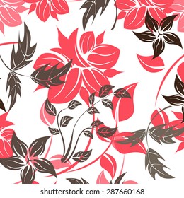 Seamless Flower Vector Pattern 