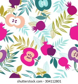 Seamless flower vector pattern background