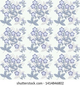 Seamless flower vector pattern with line style - vector 