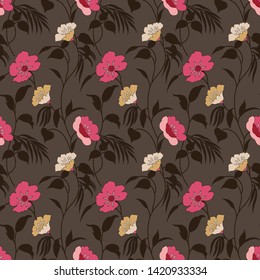 seamless flower and wallpaper pattern on background