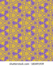 Seamless flower yellow and violet pattern. Good for fabric, wallpaper and backgrounds.