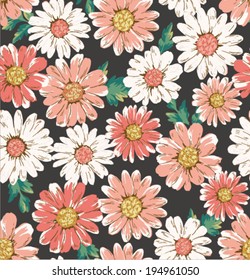 Seamless Flower,daisy Print Pattern Background