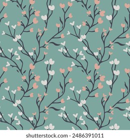 Ramas de Vector decorativas de floración sin costuras