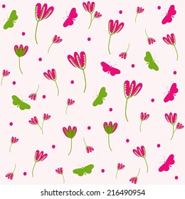 Seamless flowers background.