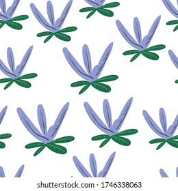 Seamless flowers background. Flowers of different sizes. Cornflowers, bluebells.