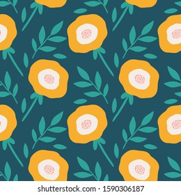 Seamless flowers background.Floral pattern fill
