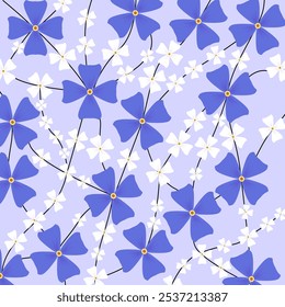 Seamless Flowers Blue and white Pattern 