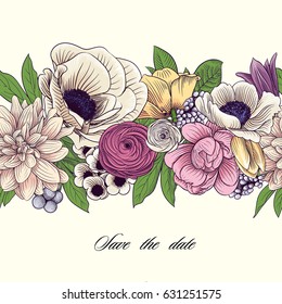 seamless flowers border