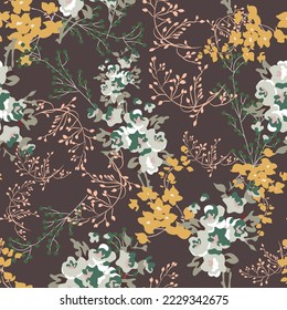 Diseño de flores sin foco. Patrón floral crujiente.